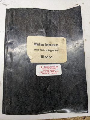 Smm Working Instruction Manual Drilling Machine Polygonal Holes 1 D 24-4/6