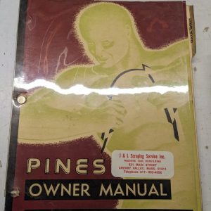 Pines Owner Manual Automatic Bending Machine Operator Part List Sales Lit.