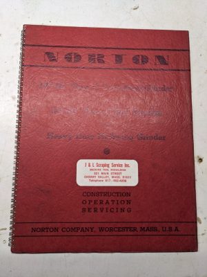 Norton Grinder Machine Install Operator Service Manual Part List 14”-16” Type C