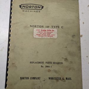 Norton Grinding Machine Repair Parts List Catalog Manual 10” Universal 2064-1