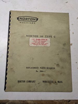 Norton Grinding Machine Repair Parts List Catalog Manual 10” Universal 2064-1