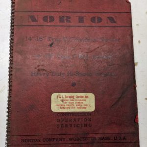 Norton Grinding Machines Operator Service Manual Parts List 14-16” Type C