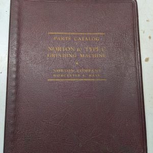 Norton Grinding Machine Repair Parts List Catalog Manual 10” Type C 1945 Shop