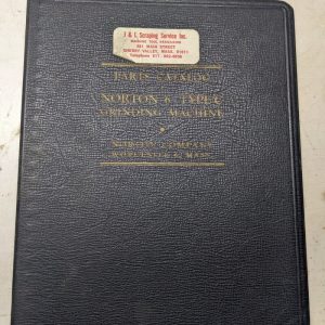Norton Grinding Machine Repair Parts List Catalog Manual 6” Type C 1946