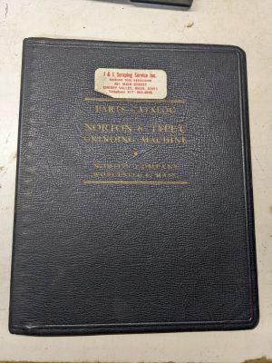 Norton Grinding Machine Repair Parts List Catalog Manual 6” Type C 1946
