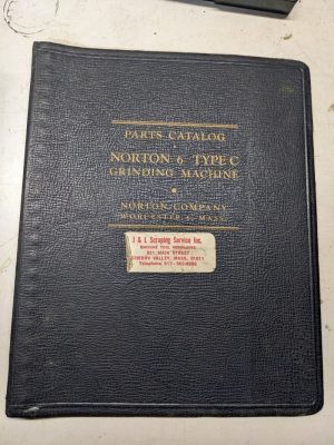 Norton Grinding Machine Repair Parts List Catalog Manual 6” Type C 1946 2397-1P