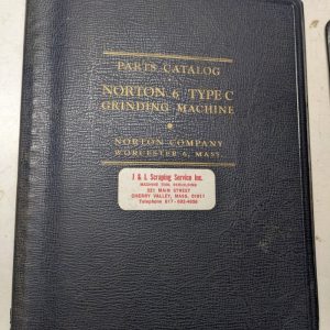 Norton Grinding Machine Repair Parts List Shop Catalog Manual 6” Type C 2397-1P