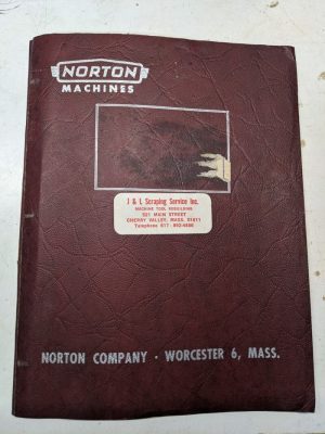 Norton Grinder Instruction Parts List Book Manual #616 6X18” Wheelslide 1951