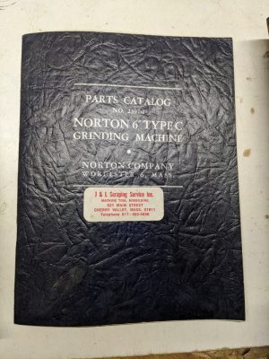 Norton Grinding Machine Repair Parts List Shop Catalog Manual 6” Type C 2397-2