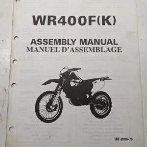 Yamaha Dealer Prep Assembly Manual Motorcycle Wr400F(K) 5Bf-28107-70 1998