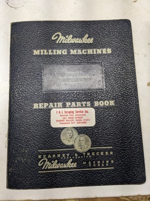 Kearney Trecker Milling Machine Repair Parts List Book Manual Series 1200-1800