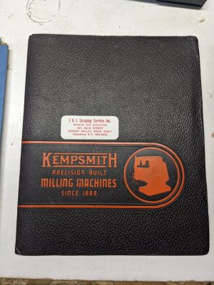 Kempsmith Milling Machines Operation Maintenance Manual Type G Parts List