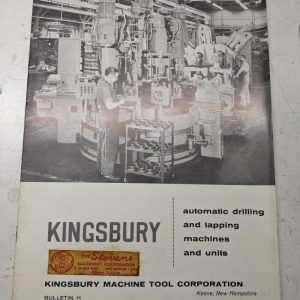 Kingsbury Drill Tapping Machine Sales Brochure Specifications Features Catalog H