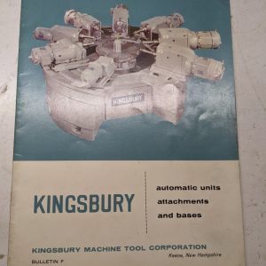 Kingsbury Attachments Machine Sales Brochure Specifications Features Catalog F