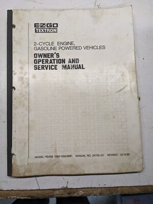 Ezgo Textron Owners Service Manual 1989-1991 Gx-440 444 Gxi 300 800 Gxt Pc4Gxj