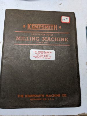 Kempsmith Milling Machines Operation Maintenance Manual Maximiller Parts List