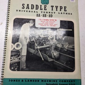 Jones Lamson #8A 8B 8D Saddle Lathe Sales Brochure Specifications Featuers