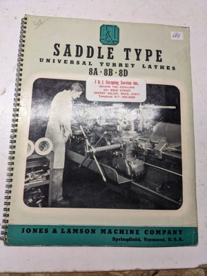 Jones Lamson #8A 8B 8D Saddle Lathe Sales Brochure Specifications Featuers