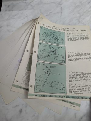 Galion'S Patented Equalizing Lift Arms Information Literature Specifications