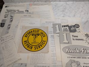 Hydraulic Jack Repair Service Literature Decal Information Sales Brochure