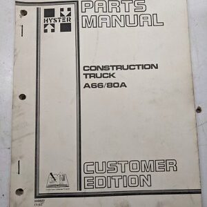 Hyster Parts Manual List Book Catalog Construction Truck A66/80A 1982 Lift Truck