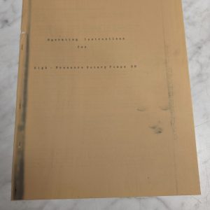 Operating Instructions For High Pressure Rotary Pumps Bm