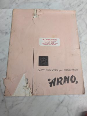Arno Parti Ricambio Per Fresatrici Milling Machine Spare Parts List Book Catalog