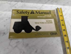 Skid Steer Loader Safety Manual Operators & Mechanics Cima Industrial 1986