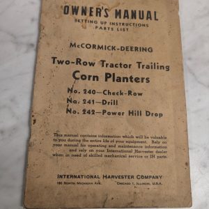 Mccormick Operator'S Owners Manual International Ih Corn Planters #240 241 242