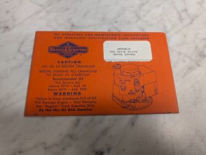 Briggs & Stratton Opearting & Maintenance Instruction Manual 23A -B Fb R6D