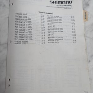 Repair/Service Parts List Book Catalog Manual Fishing Reels 1991 Shimano