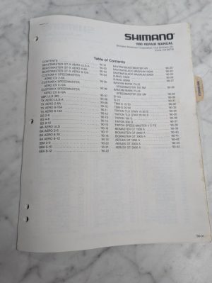 Repair/Service Parts List Book Catalog Manual Fishing Reels 1990 Shimano