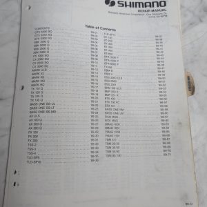 Repair/Service Parts List Book Catalog Manual Fishing Reels 1989 Shimano