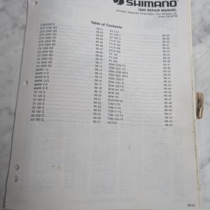 Repair/Service Parts List Book Catalog Manual Fishing Reels 1988 Shimano