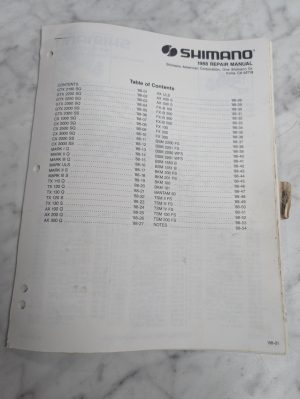 Repair/Service Parts List Book Catalog Manual Fishing Reels 1988 Shimano