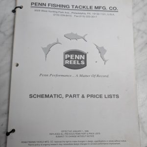 Repair/Service Parts List Catalog Manual Fishing Reels Penn 1996 Price List