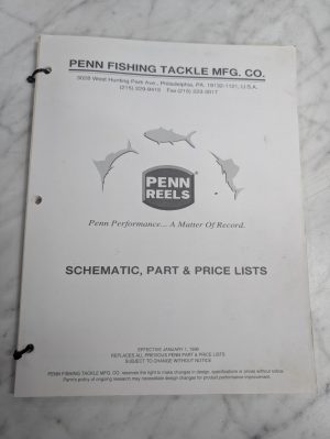 Repair/Service Parts List Catalog Manual Fishing Reels Penn 1996 Price List