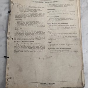 Hyster Parts List Catalog Manual Rc-100 Rc-150 Rc-160 Sc-180 Tc-200 Forklift