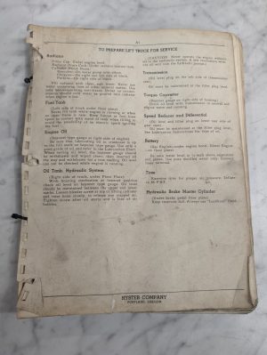 Hyster Parts List Catalog Manual Rc-100 Rc-150 Rc-160 Sc-180 Tc-200 Forklift