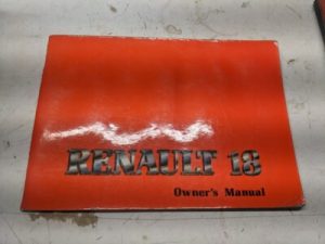 Renault R-18 I Owners Manual 1980 R1341-R1351 R1348-R1358 Operation