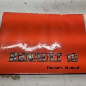 Renault R-18 I Owners Manual 1980 R1341-R1351 R1348-R1358 Operation
