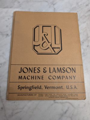 Jones & Lamson Machine Company Sales Quote Literature Brochure Pictures