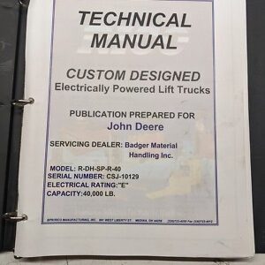 Bpr Rico Technical Manualservice Lift Truck Custom John Deere R-Dh-Sp-R-40