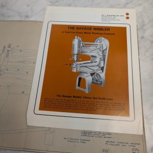 The Savage Nibbler Sales Brochure & Parts List Diagram Print #1 Roller Die Type