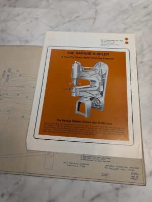 The Savage Nibbler Sales Brochure & Parts List Diagram Print #1 Roller Die Type
