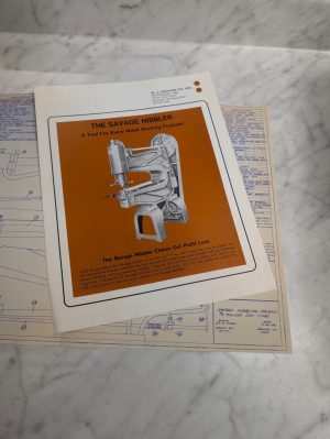 The Savage Nibbler Sales Brochure & Parts List Diagram Print #3 Roller Die Type