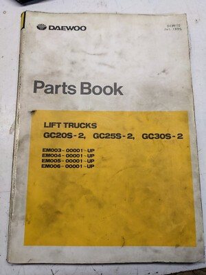 Daewoo Fork Lift Truck Parts Book List Manual Gc20S-2 Gc25S-2 Gc30S-2 Catalog 95