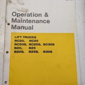 Daewoo Forklift Operation Maintenance Manual Bc20 Bc25S Bc30S B25 B30S 1994