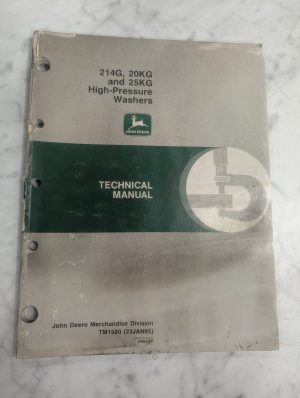 John Deere Jd Technical Service Manual 214G 20Kg 25Kg Pressure Washers Tm1580