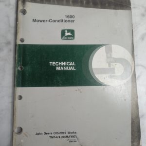 John Deere Jd Technical Service Manual 1600 Mower Conditioner Tm1474 1993